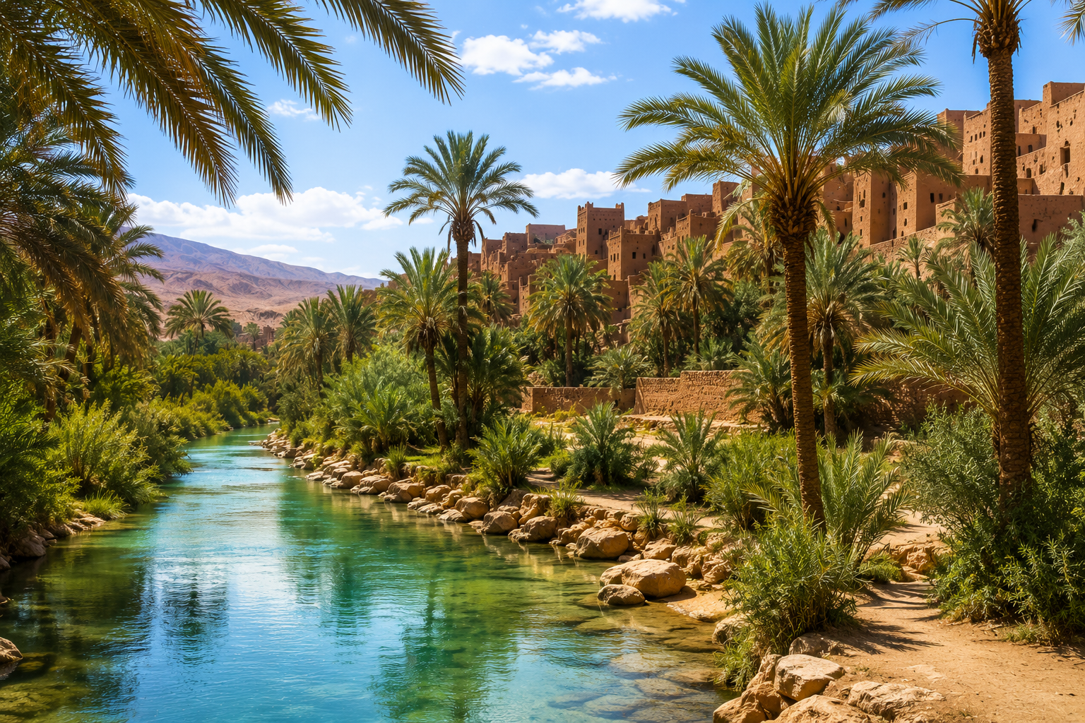 les oasis et les palmiers dattiers